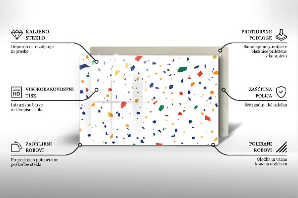Kuchynská doska zo skla Farebná kamenina