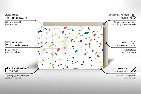Kuchynská doska zo skla Farebná kamenina
