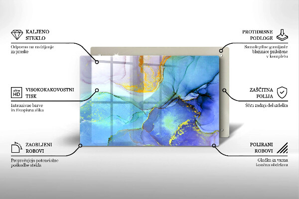 Kuchynská doska zo skla Prasknutý zlatý kameň