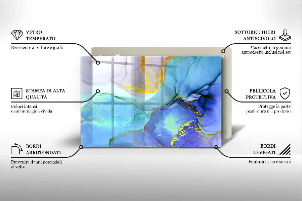 Kuchynská doska zo skla Prasknutý zlatý kameň