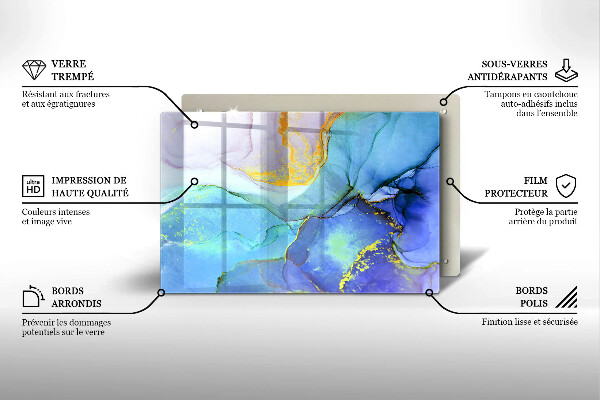 Kuchynská doska zo skla Prasknutý zlatý kameň