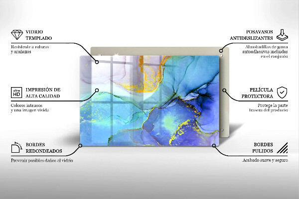 Kuchynská doska zo skla Prasknutý zlatý kameň