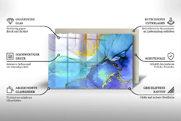 Kuchynská doska zo skla Prasknutý zlatý kameň