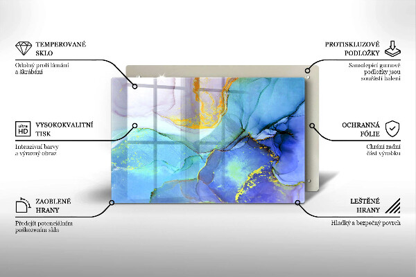 Kuchynská doska zo skla Prasknutý zlatý kameň