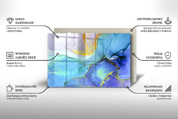 Kuchynská doska zo skla Prasknutý zlatý kameň