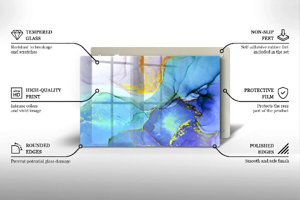 Kuchynská doska zo skla Prasknutý zlatý kameň