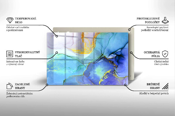 Kuchynská doska zo skla Prasknutý zlatý kameň