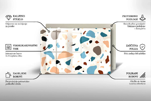 Kuchynská doska zo skla Dekoratívna kamenina