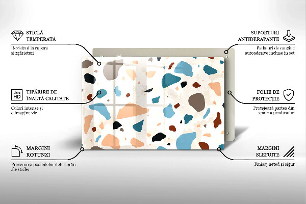 Kuchynská doska zo skla Dekoratívna kamenina