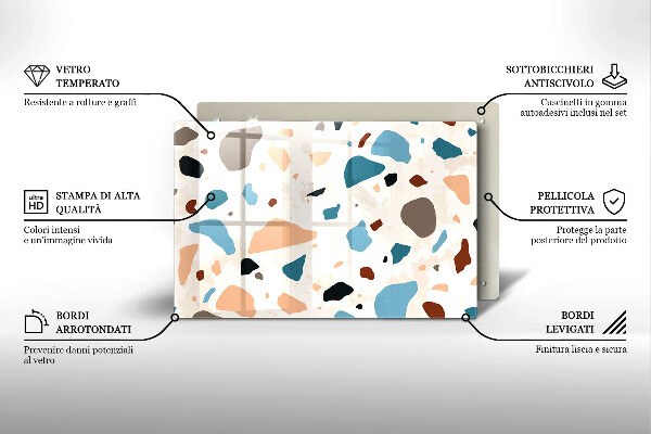 Kuchynská doska zo skla Dekoratívna kamenina