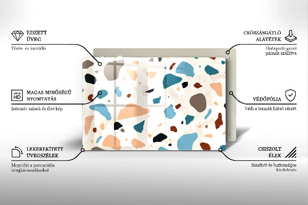 Kuchynská doska zo skla Dekoratívna kamenina