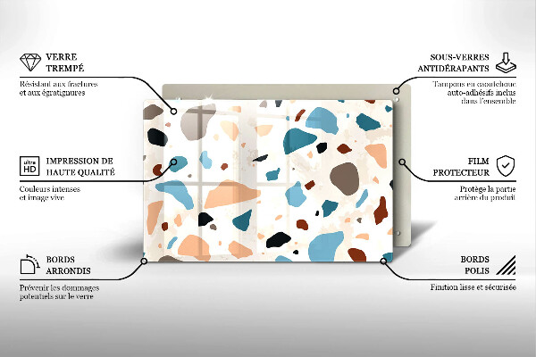 Kuchynská doska zo skla Dekoratívna kamenina