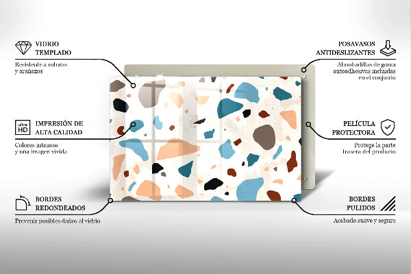 Kuchynská doska zo skla Dekoratívna kamenina