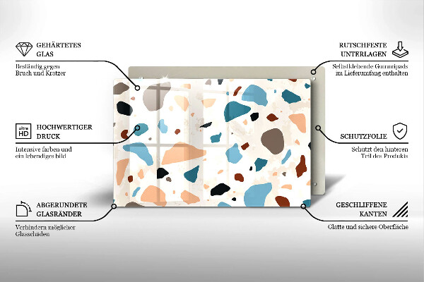 Kuchynská doska zo skla Dekoratívna kamenina