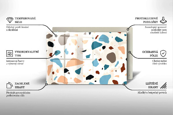 Kuchynská doska zo skla Dekoratívna kamenina