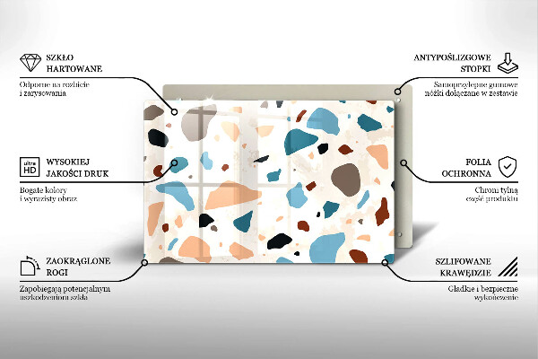 Kuchynská doska zo skla Dekoratívna kamenina