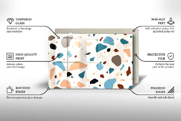 Kuchynská doska zo skla Dekoratívna kamenina