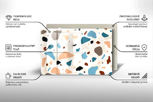 Kuchynská doska zo skla Dekoratívna kamenina