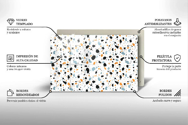 Kuchynská doska zo skla Dekoratívna kamenina