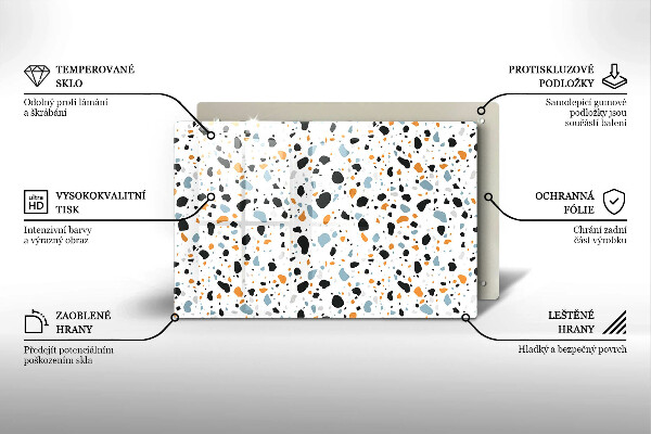 Kuchynská doska zo skla Dekoratívna kamenina