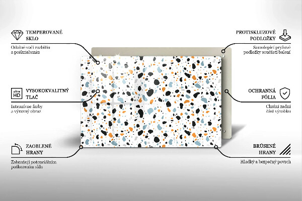 Kuchynská doska zo skla Dekoratívna kamenina