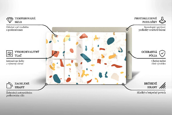 Kuchynská doska zo skla Dekoratívna kamenina