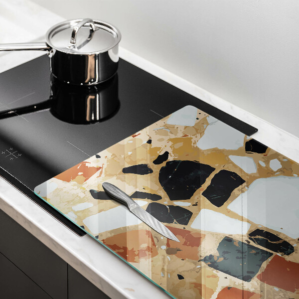 Kuchynská doska zo skla Doska s dekoratívnymi kameňmi