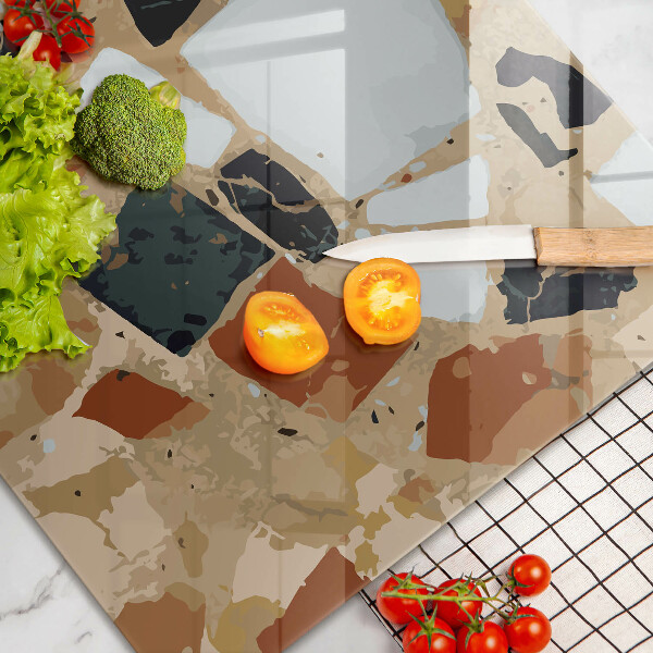 Kuchynská doska zo skla Doska s dekoratívnymi kameňmi