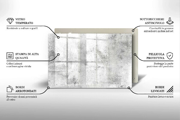 Kuchynská doska zo skla Betónová textúra