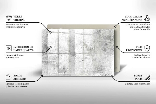Kuchynská doska zo skla Betónová textúra