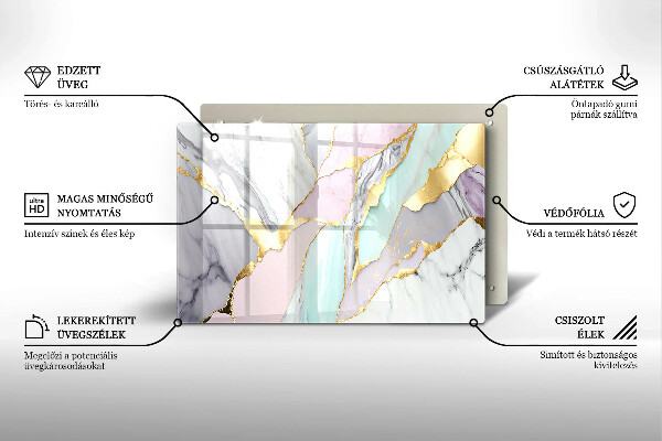 Kuchynská doska zo skla Pastelový mramor