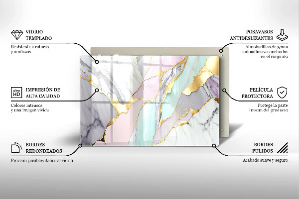 Kuchynská doska zo skla Pastelový mramor