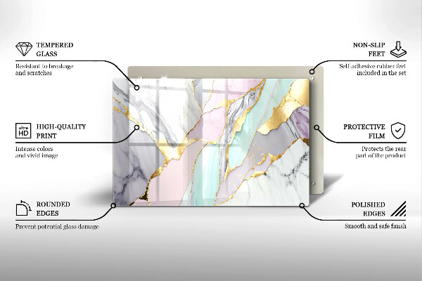 Kuchynská doska zo skla Pastelový mramor