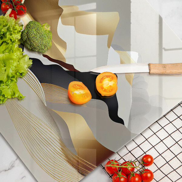 Kuchynská doska zo skla Abstraktné zlaté hory