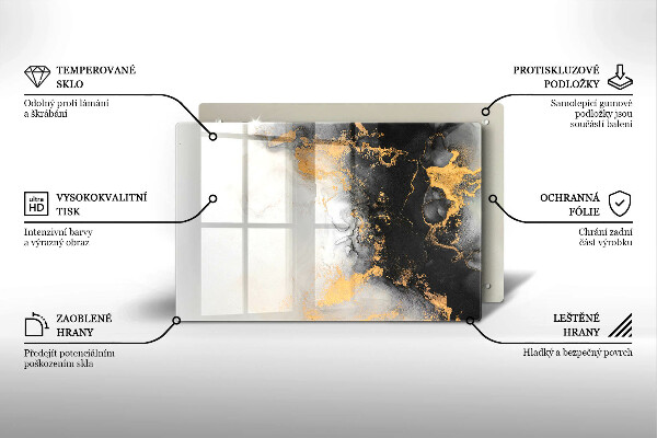 Kuchynská doska zo skla Abstrakcia so zlatom