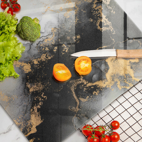 Kuchynská doska zo skla Abstrakcia so zlatom