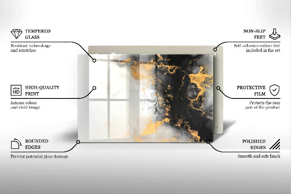 Kuchynská doska zo skla Abstrakcia so zlatom