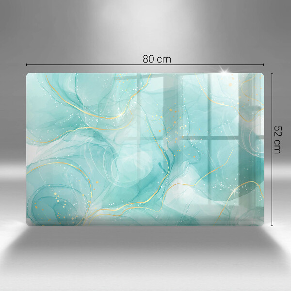 Kuchynská doska zo skla Modrá a zlatá abstrakcia