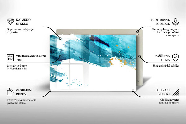 Kuchynská doska zo skla Modré škvrny
