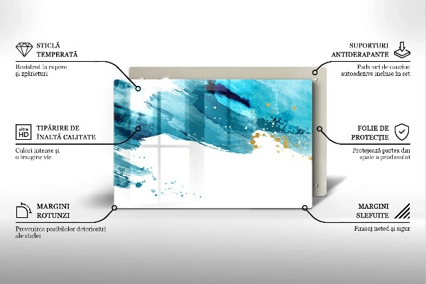 Kuchynská doska zo skla Modré škvrny
