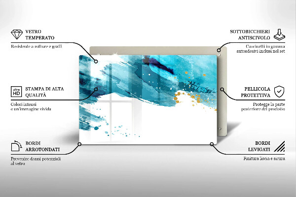 Kuchynská doska zo skla Modré škvrny