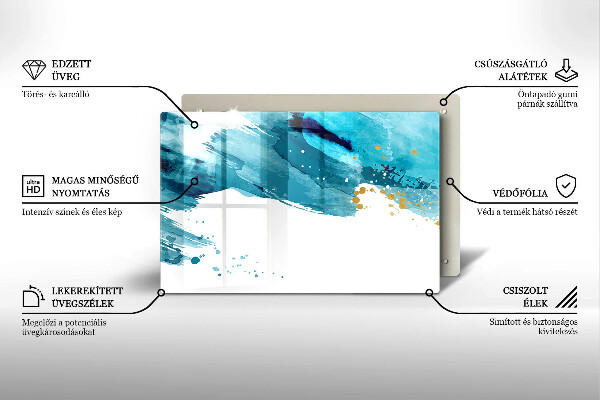 Kuchynská doska zo skla Modré škvrny