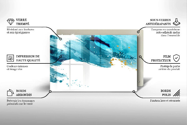 Kuchynská doska zo skla Modré škvrny