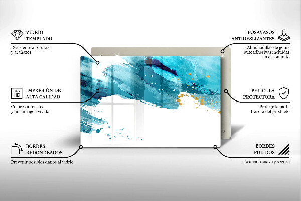 Kuchynská doska zo skla Modré škvrny