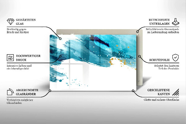 Kuchynská doska zo skla Modré škvrny