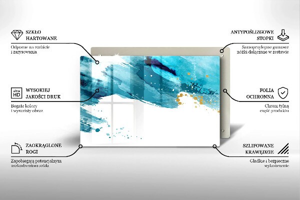 Kuchynská doska zo skla Modré škvrny