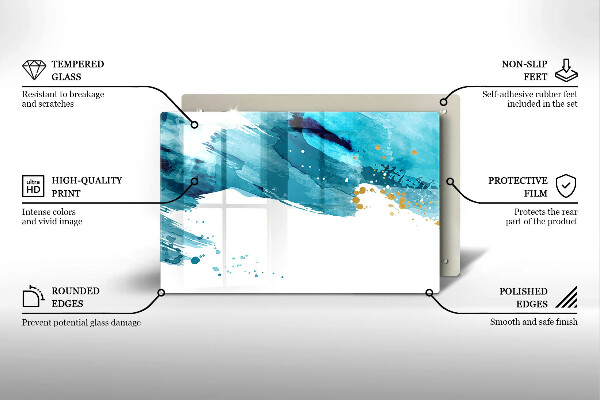 Kuchynská doska zo skla Modré škvrny