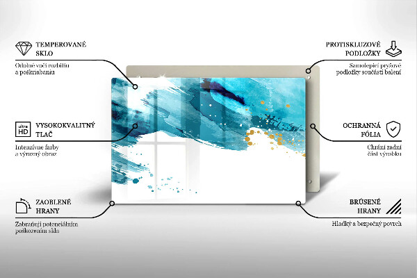 Kuchynská doska zo skla Modré škvrny