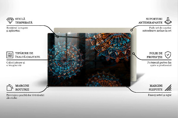 Kuchynská doska zo skla Boho vintage kolesá