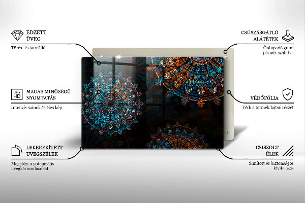 Kuchynská doska zo skla Boho vintage kolesá